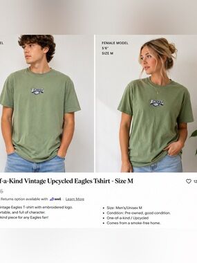 One-of-a-Kind Vintage Upcycled Eagles Tshirt - Size M